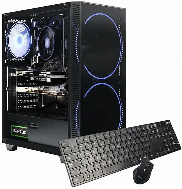 Stacionarus kompiuteris „Hyrican Juodas Hole 7811“ – Intel Core i5 14400F, 16 GB RAM, 1 TB SSD, NVIDIA GeForce RTX 5060Ti (16 GB GDDR7), „Windows 11 Home“.