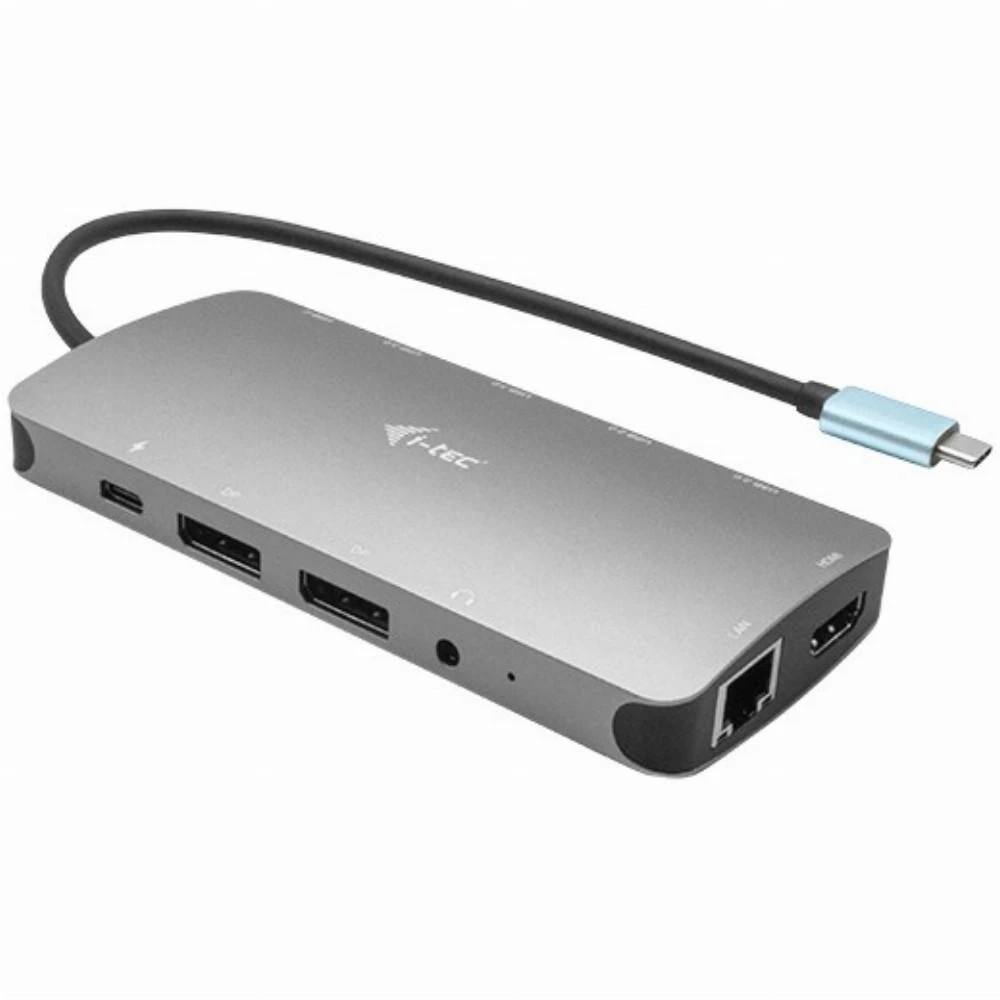 I-TEC USB-C metalinis nano dokas 2xDP 1xHDMI 1xGLAN 1xgarsas / mikrofonas 2xUSB 3.1 2xUSB 2.0 1xUSB-C duomenys 1xUSB-C 100W PD