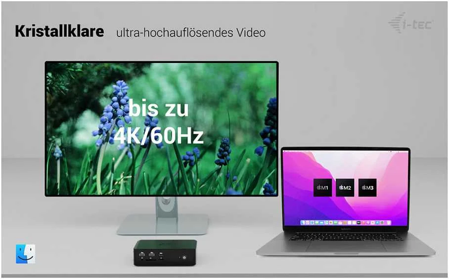 „I-tec Thunderbolt 5 Quattro“ ekrano dokas, 2x HDMI, 2x TB5 (iki 120 Gbps, 30 W), 5x USB (10 Gbps, BC 1.2), 2,5 colio garso išvesties kortelė, maitinimo šaltinis 140 W (TB5 kabelis, 1 m)