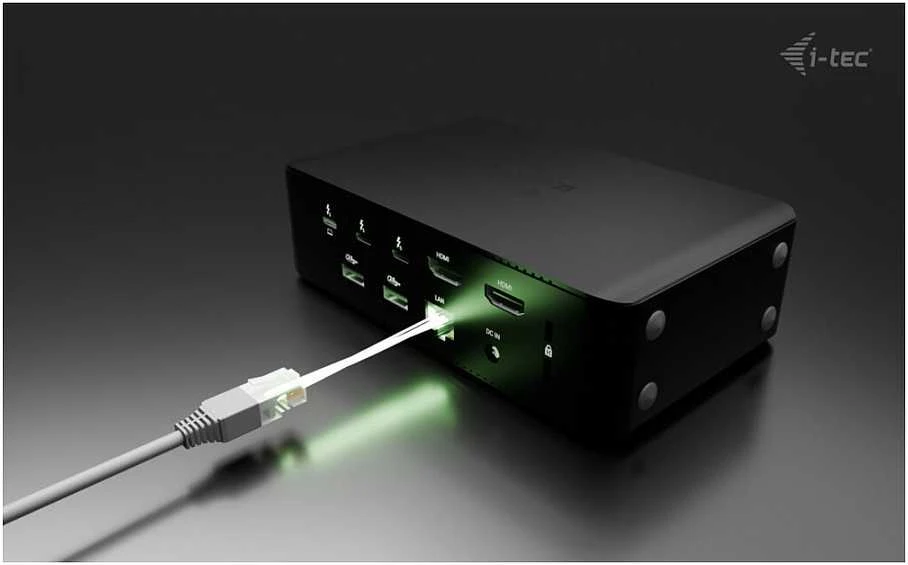 „I-tec Thunderbolt 5 Quattro“ ekrano dokas, 2x HDMI, 2x TB5 (iki 120 Gbps, 30 W), 5x USB (10 Gbps, BC 1.2), 2,5 colio garso išvesties kortelė, maitinimo šaltinis 140 W (TB5 kabelis, 1 m)