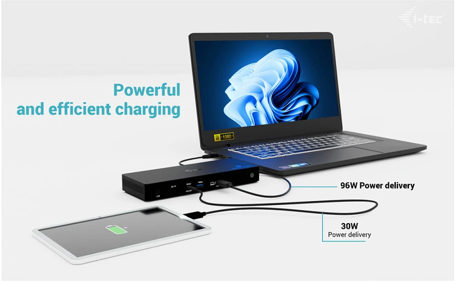 „I-tec Thunderbolt4 Triple Screen“ doko maitinimo šaltinis 96 W