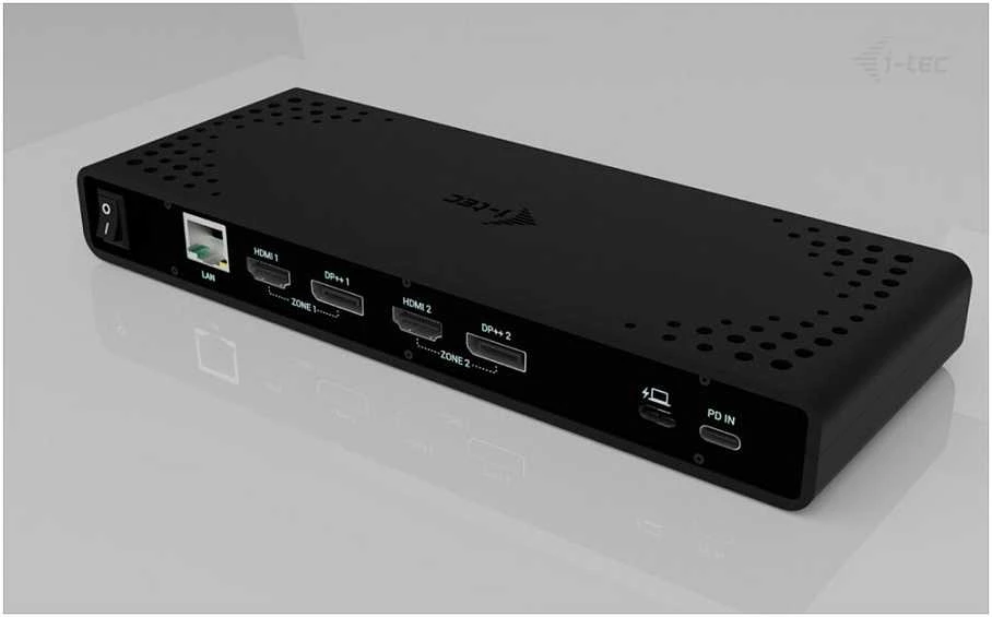 I-TEC universali dviguba 4K Ekrano prijungimo stotelė PD 85W + USB-C įkroviklis 100W