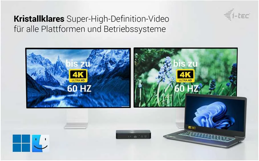 I-tec Universal Intelligent Dual Ekranas Dock PD100W