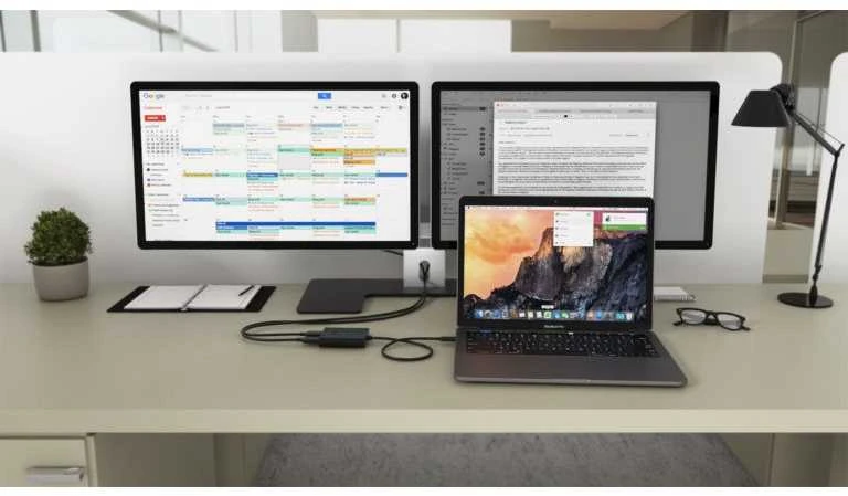 I-TEC USB C prie dviejų HDMI prievadų vaizdo adapteris 2x HDMI prievadas 4K Ultra HD suderinamas su Thunderbolt 3