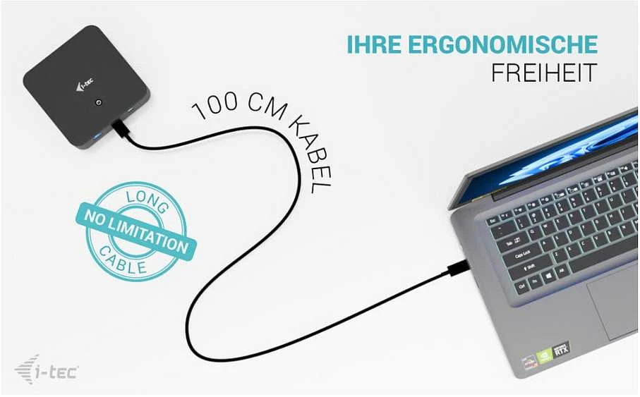 I-tec USB-C DP Dvigubas HDMI2xHDMI 4K 60Hz 1x USB-C (10Gbps) 5x USB-A (3x5Gbps) Maitinimo tiekimas 100W LAN Garsas + universalus įkrovimas 100W