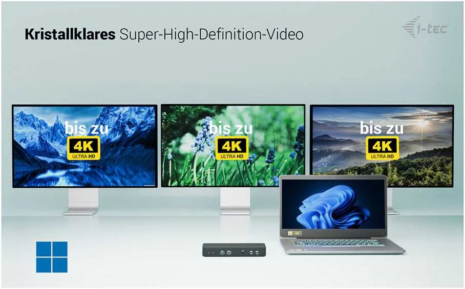 I-tec USB-C Intelligent Triple Ekranas Dock PD100W