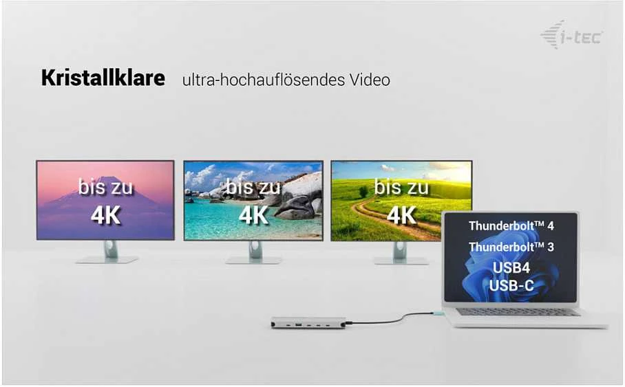 I-tec USB-C Metal Nano 3x Ekranas Docking Station 2x HDMI 1x USB-C video LAN Audio Skaitytuvas kart Maitinimas 140W + Įkroviklis 140W