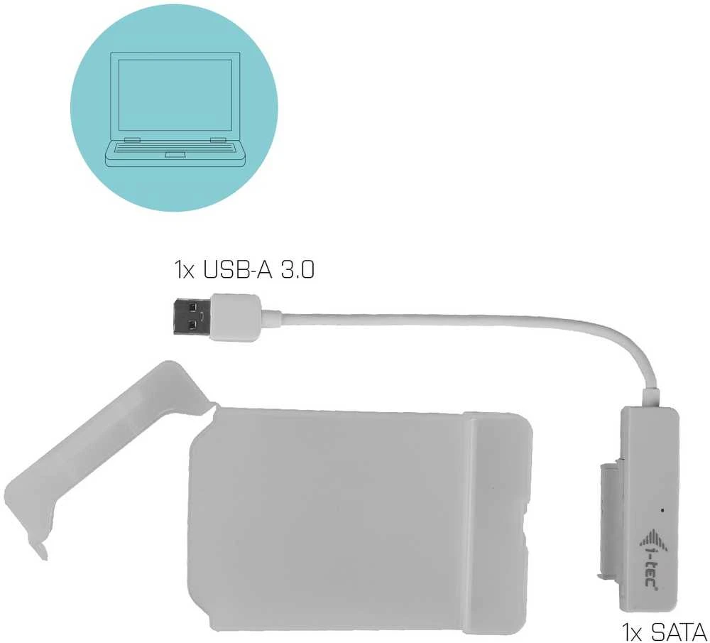 I-tec MYSAFEU314 saugojimo diskų korpusas 2.5" HDD / SSD aptvaras Balta