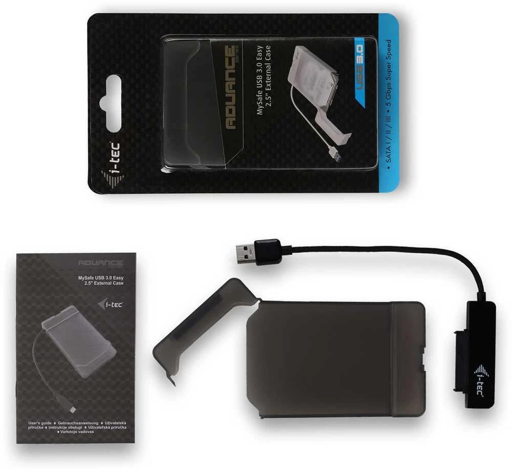 I-tec MYSAFEU313 saugojimo diskų korpusas 2.5" HDD / SSD aptvaras Juoda