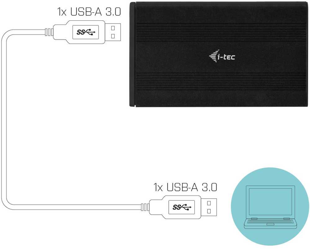 I-tec Advance MYSAFEU312 saugojimo diskų korpusas 2.5" HDD / SSD aptvaras Juoda