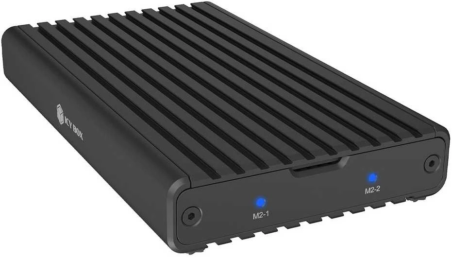 ICY BOX SSD korpusas su šviečiančiais indikatoriais