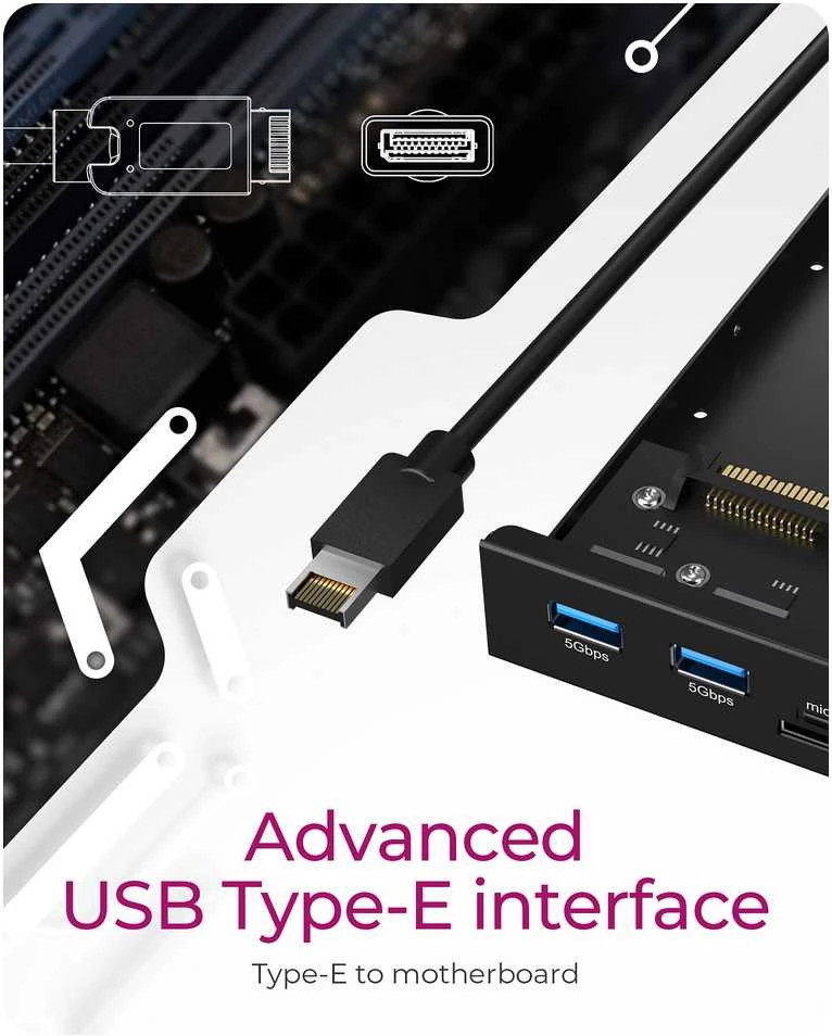 Icy Box IB-HUB1419-i3 adapteris su Type-E jungtimi