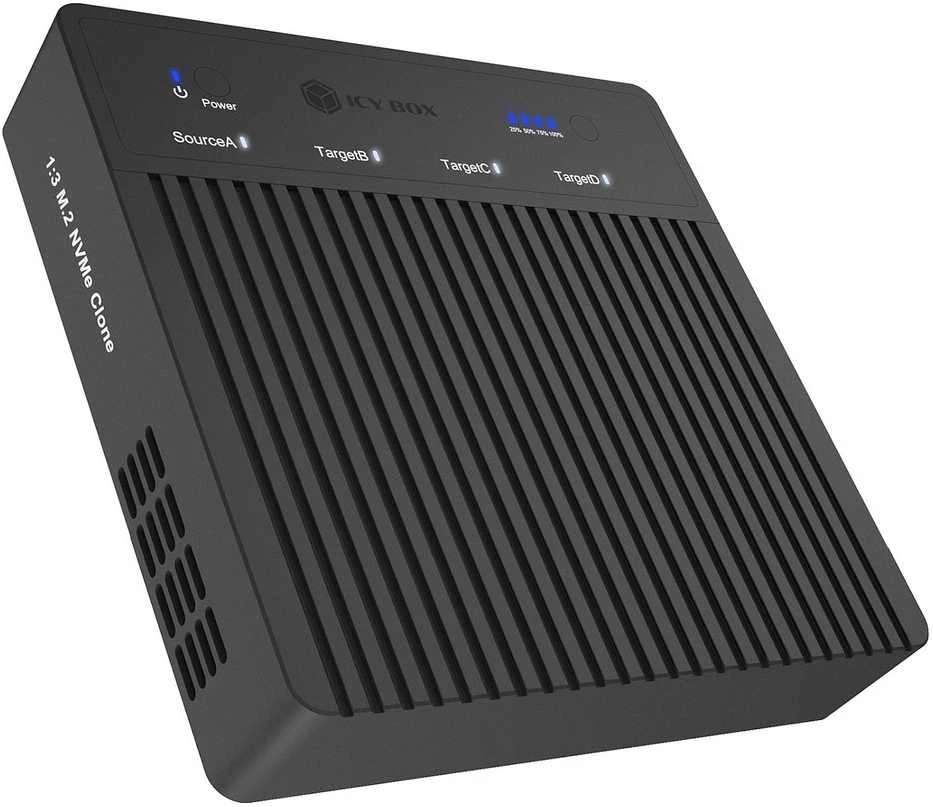 Icy Box „Raidsonic“ 4 skyrių USB4 dauginimo įrenginys (1:3 klonas), skirtas NVMe M.2 SSD | IB-4013MCL-C4