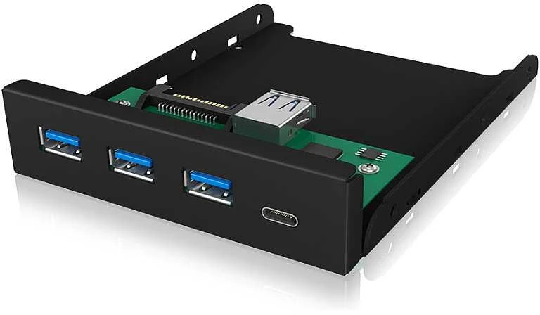 ICYBOX IB-HUB1418-i3 Icy Box 4x prievadas USB 3.0 Hub (3x USB 3.0, 1x USB Type-C), priekinis skydelis 3.5