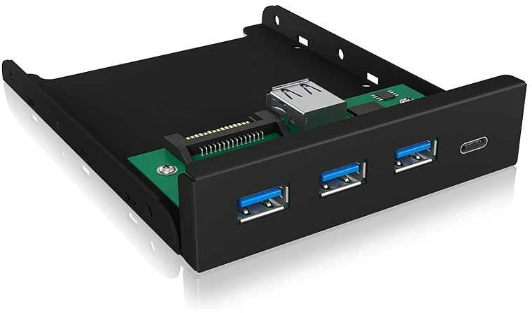 ICYBOX IB-HUB1418-i3 Icy Box 4x prievadas USB 3.0 Hub (3x USB 3.0, 1x USB Type-C), priekinis skydelis 3.5
