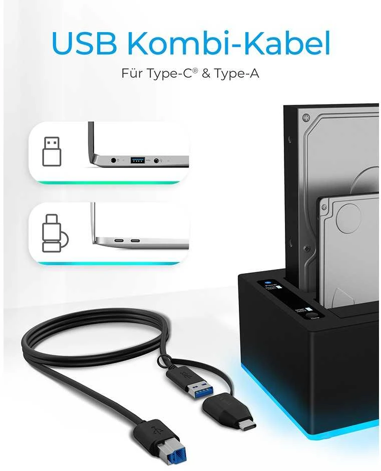 RAD ICY BOX IB-127CL-U3 USB 3.2 Gen 1 (3.1 Gen 1) Type-B Juoda