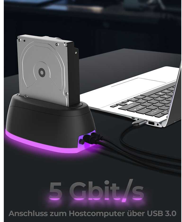 Raidsonic Icy Box IB-1124L-C3 1 Bay SATA SSD / HDD prijungimo stotis
