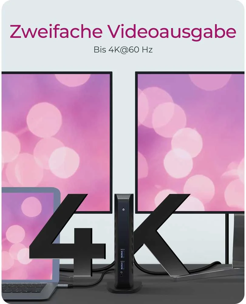 RaidSonic ICY BOX IB-DK2252AC kelių prijungimo stotelė nešiojamiesiems kompiuteriams ir kompiuteriams