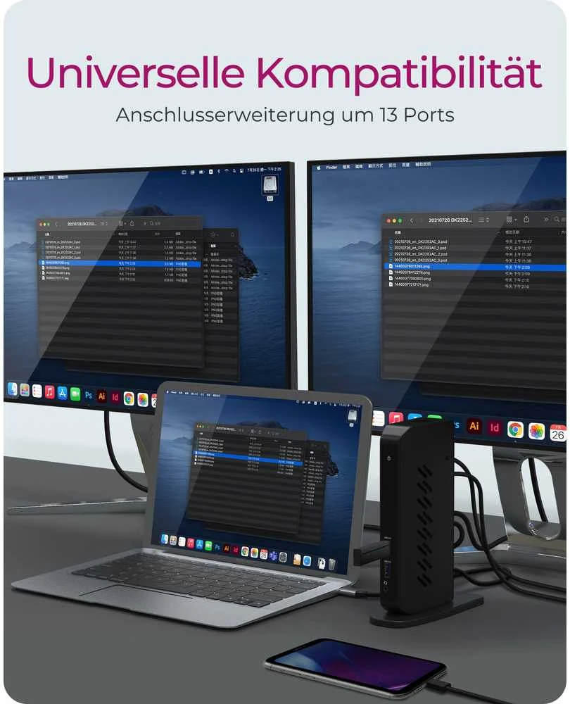 RaidSonic ICY BOX IB-DK2252AC kelių prijungimo stotelė nešiojamiesiems kompiuteriams ir kompiuteriams