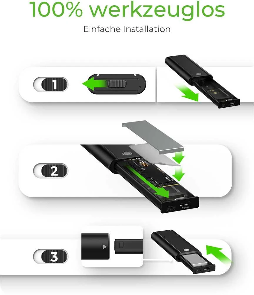 Icy Box „RaidSonic ICYBOX IB-1807MT-C31“ išorinis korpusas, skirtas M.2 NVMe SSD USB 3.2 Gen 2 Type-C