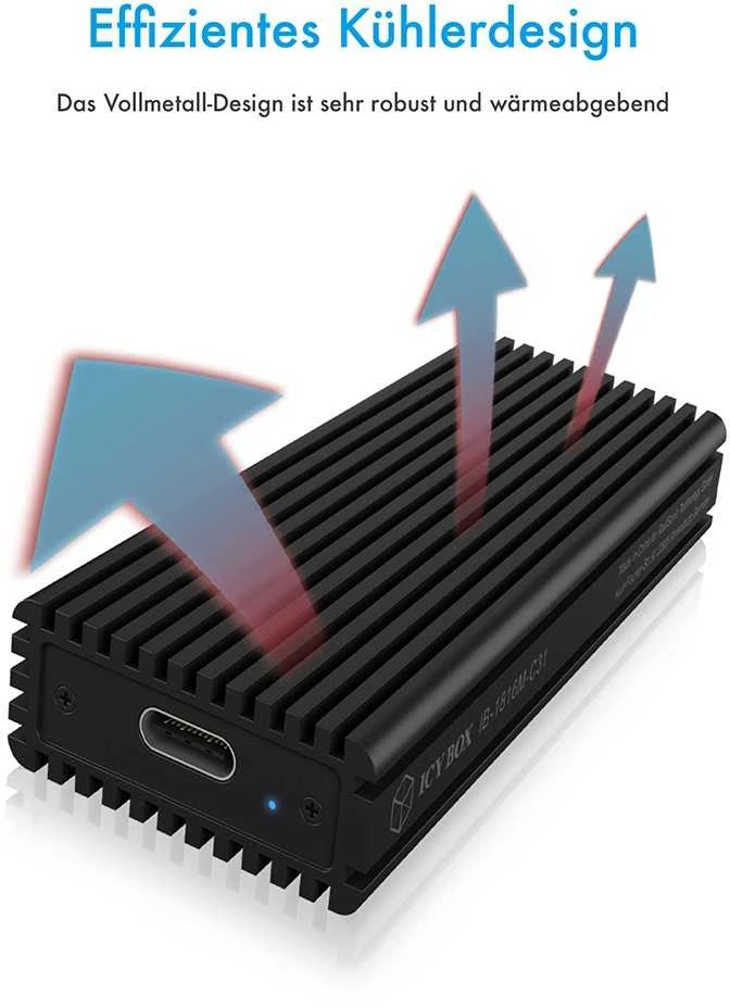 „Raidsonic“ | Juodas | ICY BOX IB-1816M-C31 išorinis C tipo korpusas, skirtas M.2 NVMe SSD diskui