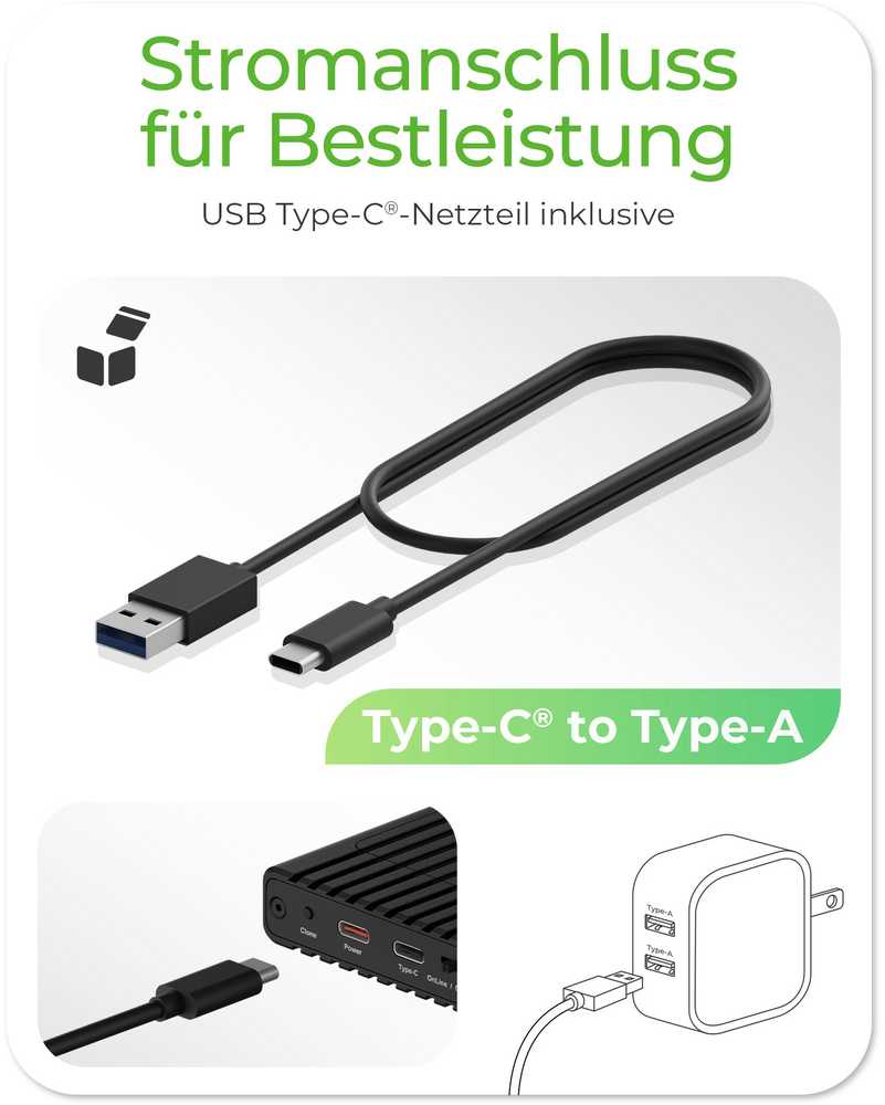 ICY BOX IB-2817MCL-C31 Externes USB-C 3.2 Gehuse fr 2x M.2 NVMe SSD mit Klonfunktion