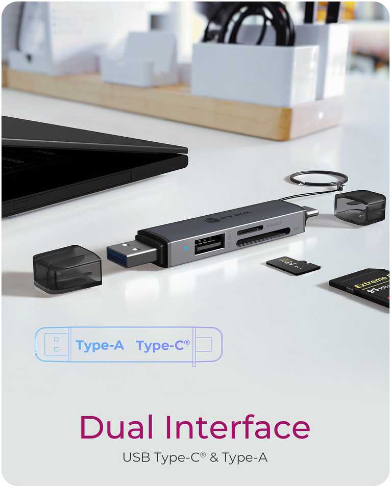 ICY BOX IB-CR203-CU3 3 viename USB 3.2 Gen 1 kortelių skaitytuvas