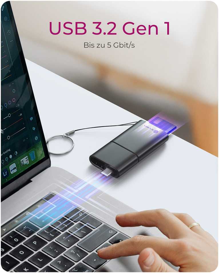 ICY BOX IB-CR204-CU3 2-in-1 USB 3.2 Gen 1 kortelių skaitytuvas
