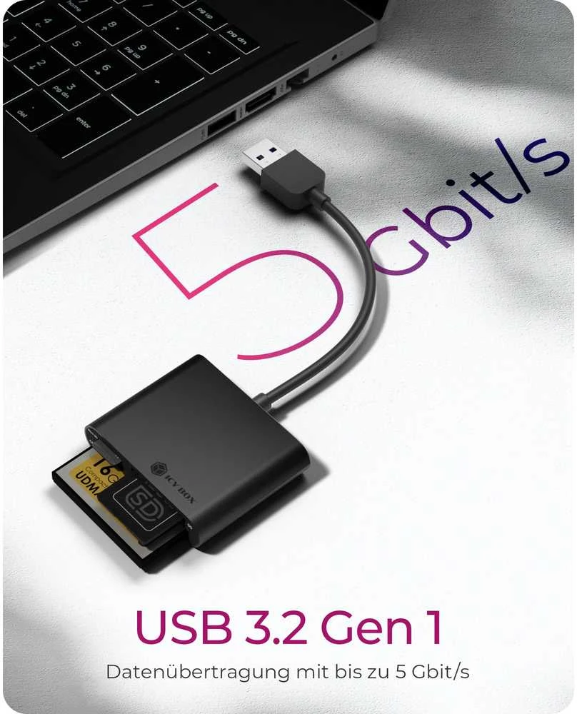 ICYBOX IB-CR301-U3 Icy Box Išorinis kortelių skaitytuvas USB 3.0, CF, SD, Micro SD