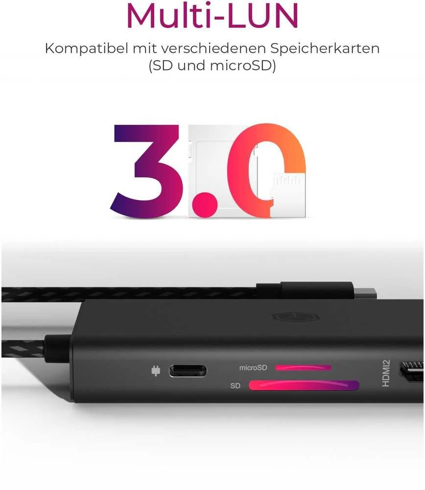 RaidSonic Icy Box IB-DK4011-CPD 7-in-1 USB Type-C prijungimo stotis su triguba vaizdo išvestimi