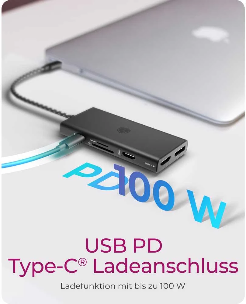 RaidSonic Icy Box IB-DK4011-CPD 7-in-1 USB Type-C prijungimo stotis su triguba vaizdo išvestimi
