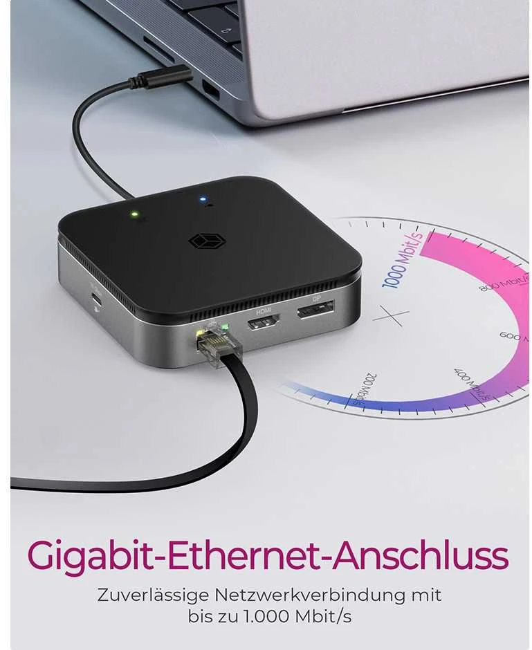RaidSonic ICY BOX IB-DK408-C41 kelių prijungimo stotelė nešiojamiesiems kompiuteriams ir kompiuteriams