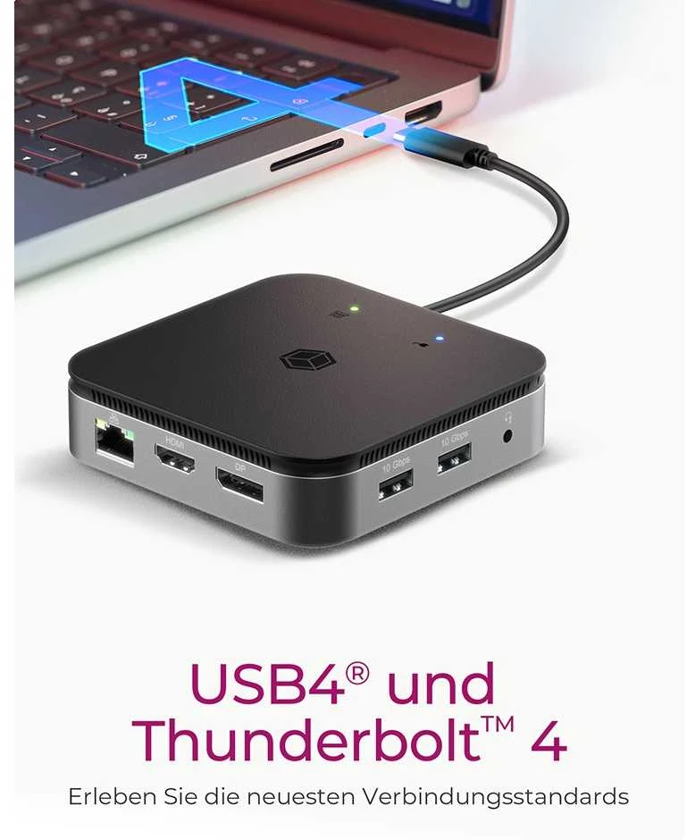 RaidSonic ICY BOX IB-DK408-C41 kelių prijungimo stotelė nešiojamiesiems kompiuteriams ir kompiuteriams