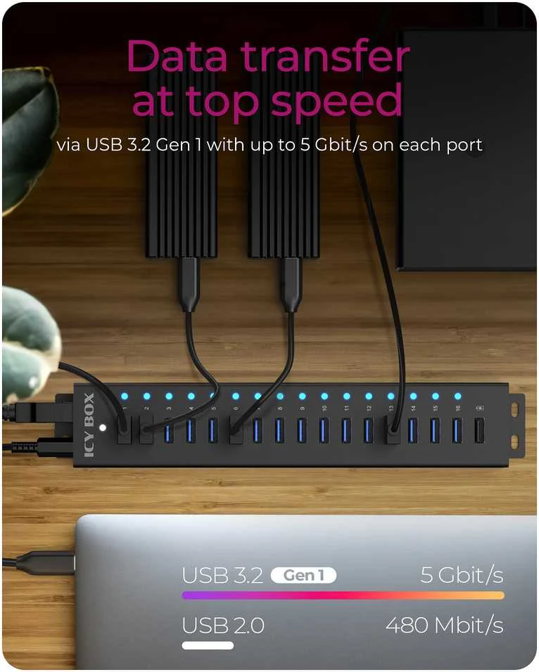 RaidSonic ICY BOX IB-HUB1717-U3 stebulė
