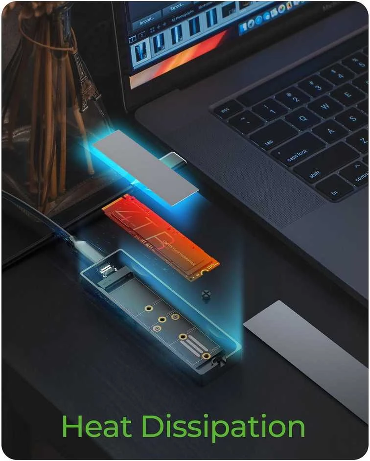 „Raidsonic Icy Box M.2 SATA/NVMe SSD“ korpusas su USB 3.2 Gen 2 Type-C ir RGB apšvietimu | Garantija IB-1826MCL-CU31 mėn.
