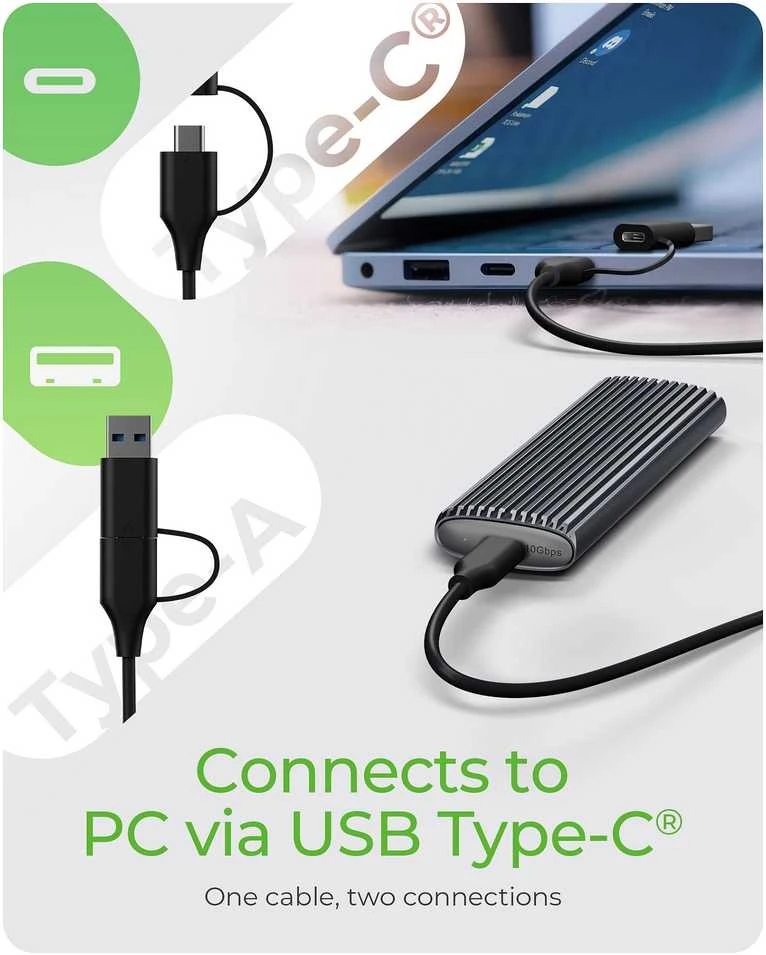 Icy Box Raidsonic | M.2 NVMe ir SATA SSD korpusas per USB Type-C | IB-1808MCT-CU31