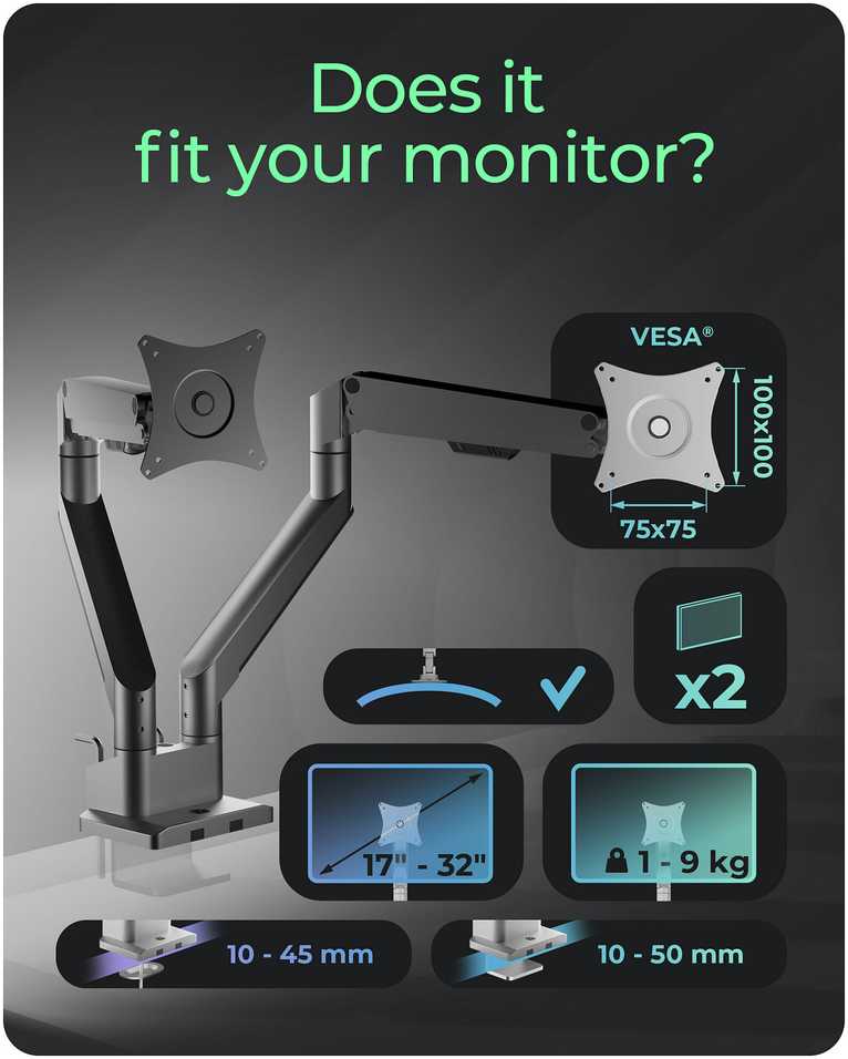 RaidSonic ICY BOX IB-MS524-T monitoriaus laikiklis 2 monitoriams
