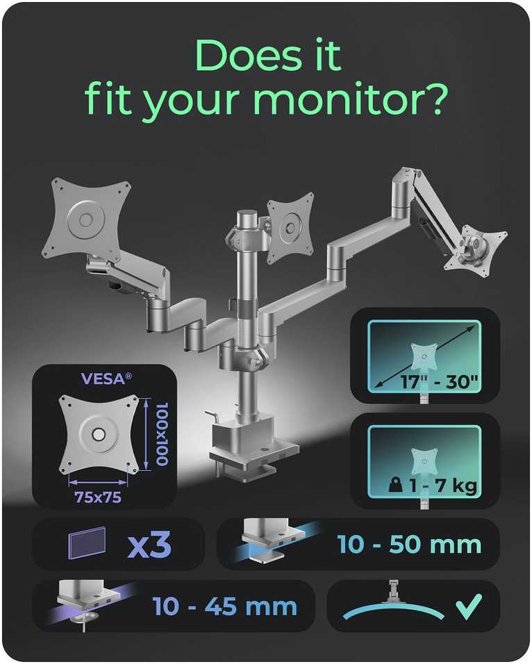 RaidSonic ICY BOX IB-MS525-T monitoriaus laikiklis 3 monitoriams