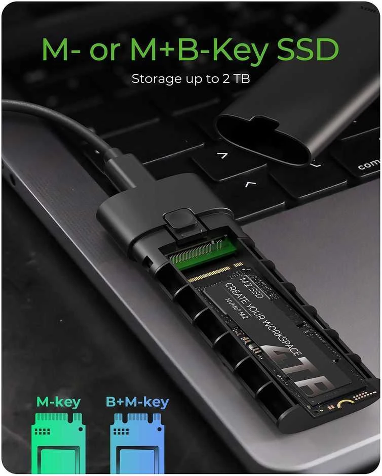 „Icy Box IB-1806MT-CU31“ m.2 nvme ssd 10 gbps diskų korpusas