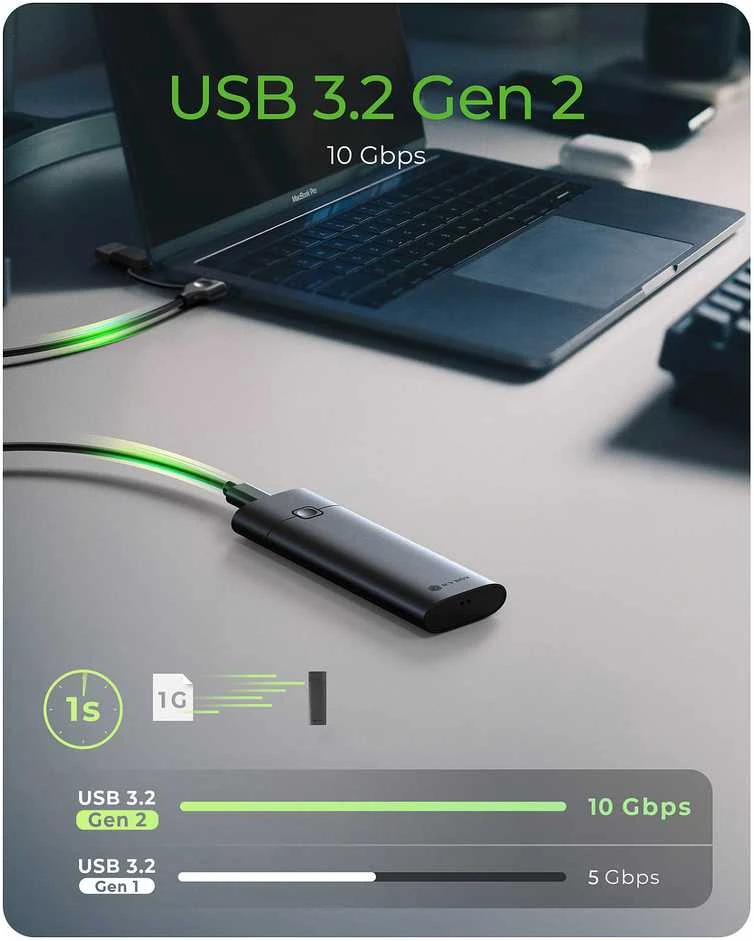 „Icy Box IB-1806MT-CU31“ m.2 nvme ssd 10 gbps diskų korpusas