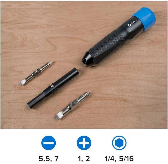 „iFixit Narwhal“ 6 viename atsuktuvas, užrakinamas, pasukamas dangtelis – juodas