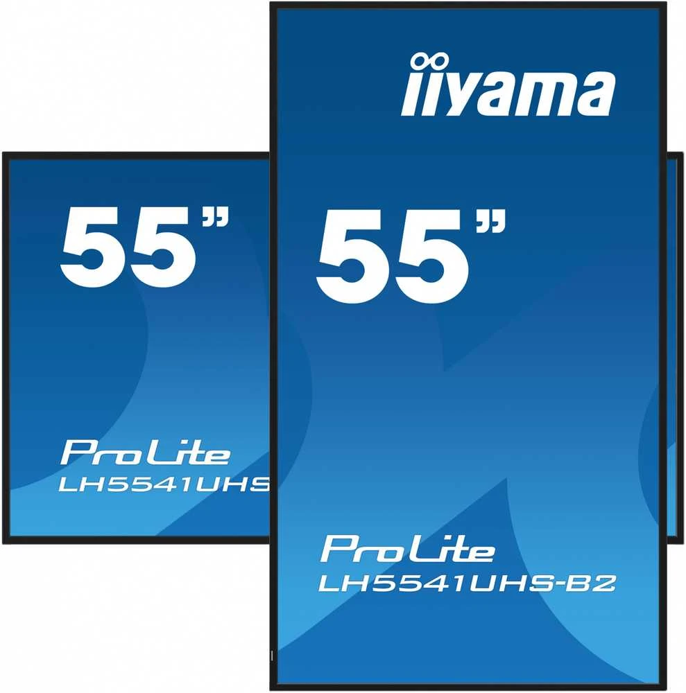 Monitorius IIYAMA LH5541UHS-B2 55 colių 3840 x 2160 4K UHD IPS skydelis 1 Precent Haze Landscape ir Portretas režimas Garsiakalbiai 2x 10W VGA 3x HDMI 500cd/m2