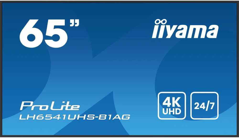 Monitorius IIYAMA LH6541UHS-B1AG | 65" 3840x2160 4K UHD | IPS panelė, 1 ms | garsiakalbiai 2 x 10 W | 3 x HDMI