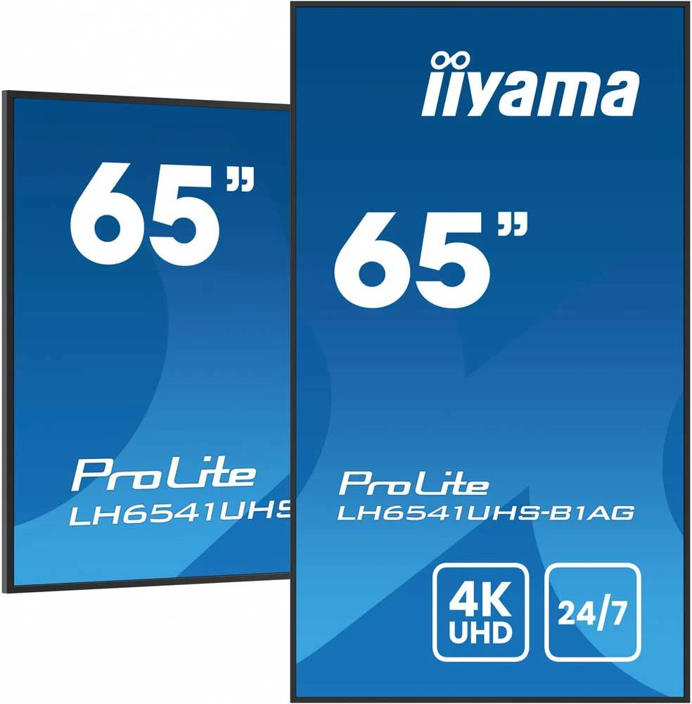 Monitorius IIYAMA LH6541UHS-B1AG | 65" 3840x2160 4K UHD | IPS panelė, 1 ms | garsiakalbiai 2 x 10 W | 3 x HDMI
