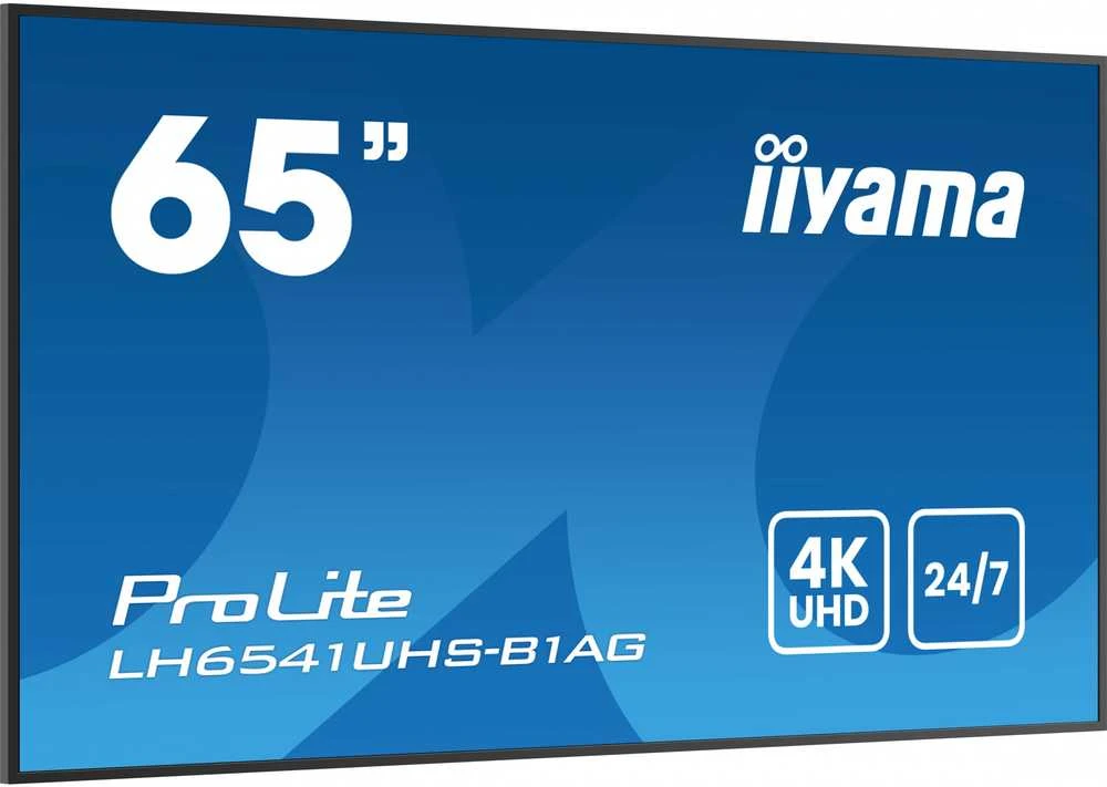 Monitorius IIYAMA LH6541UHS-B1AG | 65" 3840x2160 4K UHD | IPS panelė, 1 ms | garsiakalbiai 2 x 10 W | 3 x HDMI