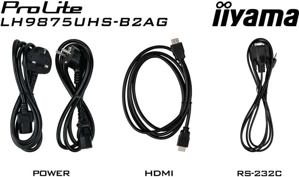 Monitorius Iiyama iyama ProLite LH9875UHS-B2AG – 98 colių įstrižainės klasės (97,5 colio matomas) LED ekranas su foniniu apšvietimu – skaitmeniniai ženklai – su įmontuotu medijos grotuvu / pasirenkama kompiuterio lizdo galimybė – 4K UHD (2160p) 3840 x 2160