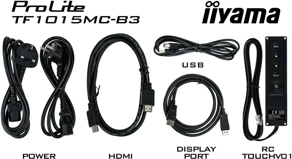 Monitorius IIYAMA TF1015MC-B2 A 10 colių jutiklinis skydelis 1280x1024 VA 500cd 10touch dažai CS VGA HDMIx1 DPx1 IP65 sertifikuotas juodas