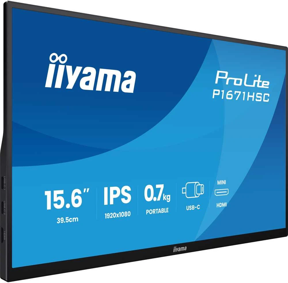 Monitorius iiyama ProLite P1671HSC-B1 - 60Hz | Full HD | IPS | 15,6" | 3ms