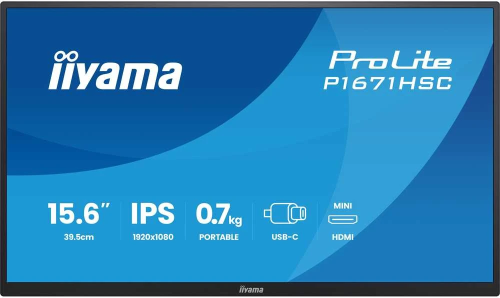 Monitorius iiyama ProLite P1671HSC-B1 - 60Hz | Full HD | IPS | 15,6" | 3ms