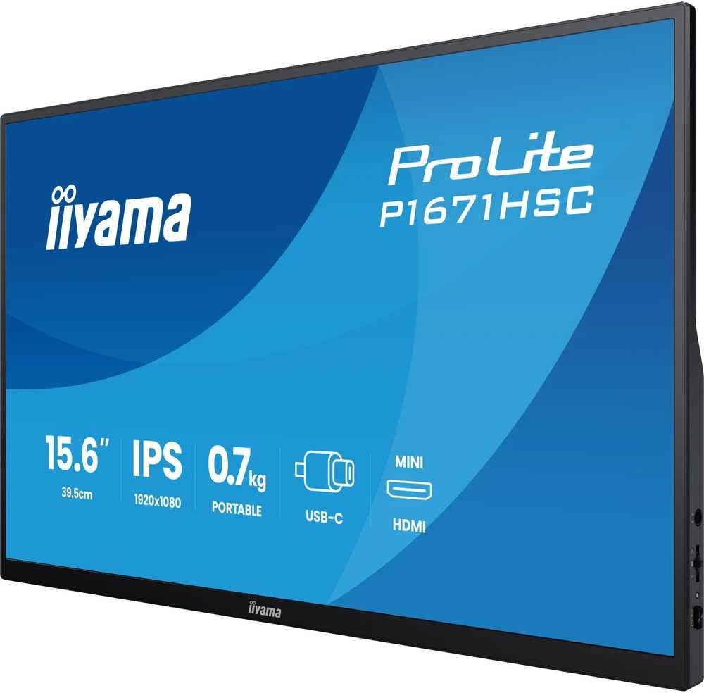 Monitorius iiyama ProLite P1671HSC-B1 - 60Hz | Full HD | IPS | 15,6" | 3ms